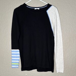 Lisa Todd Colorblock Sweater with Striped Sleeve